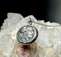 Ancient Greek silver coin of Athena in sterling silver pendant