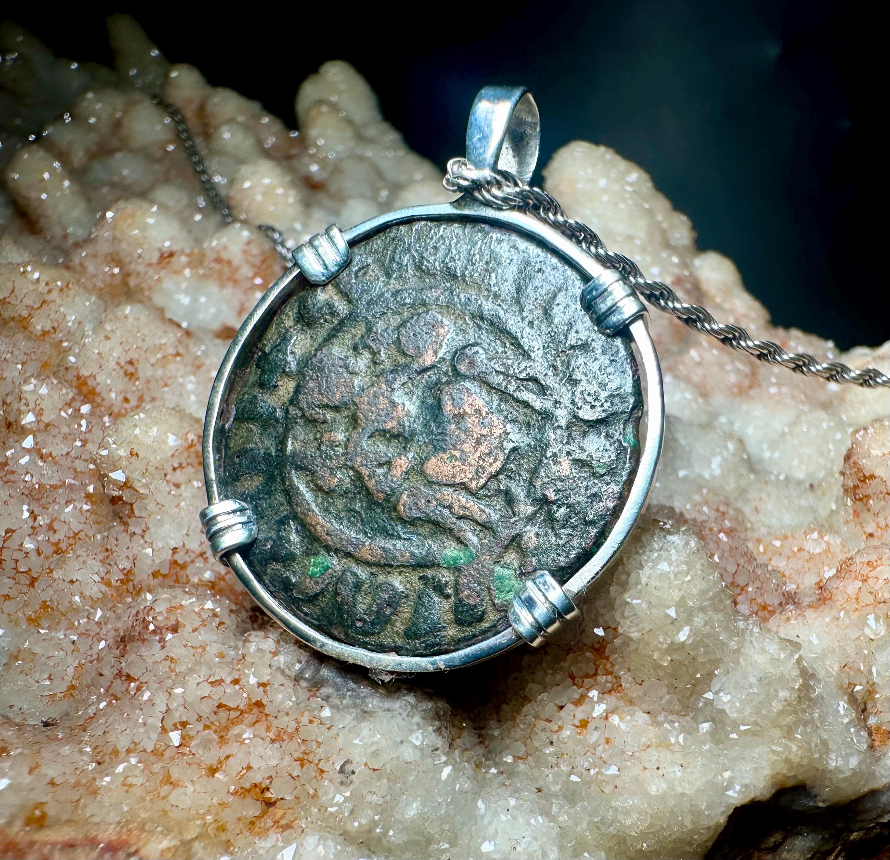 Genuine 13th Century Christian Cross Crusader coin in pendant