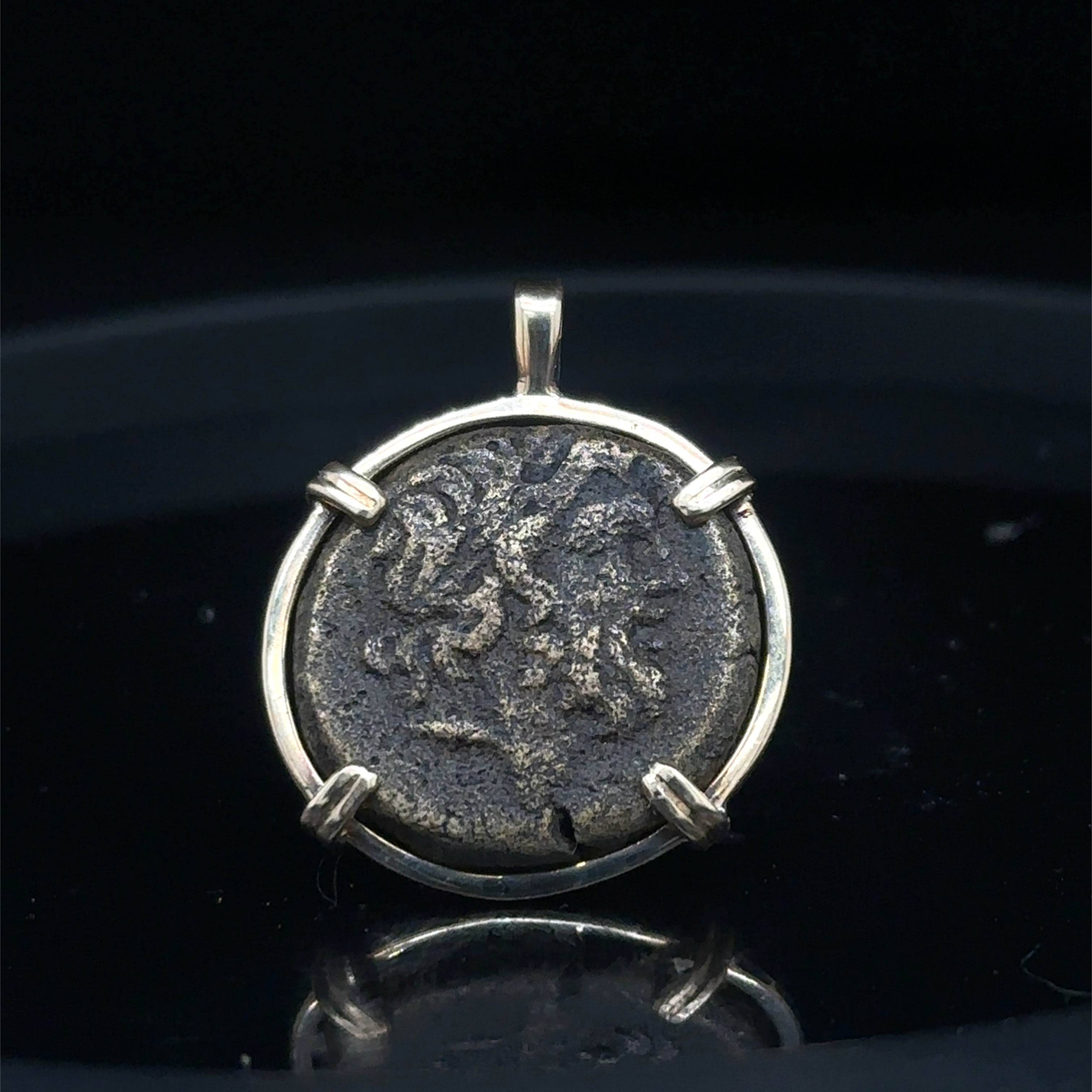Ancient Greek Zeus and Eagle coin in 14k yellow gold filled pendant