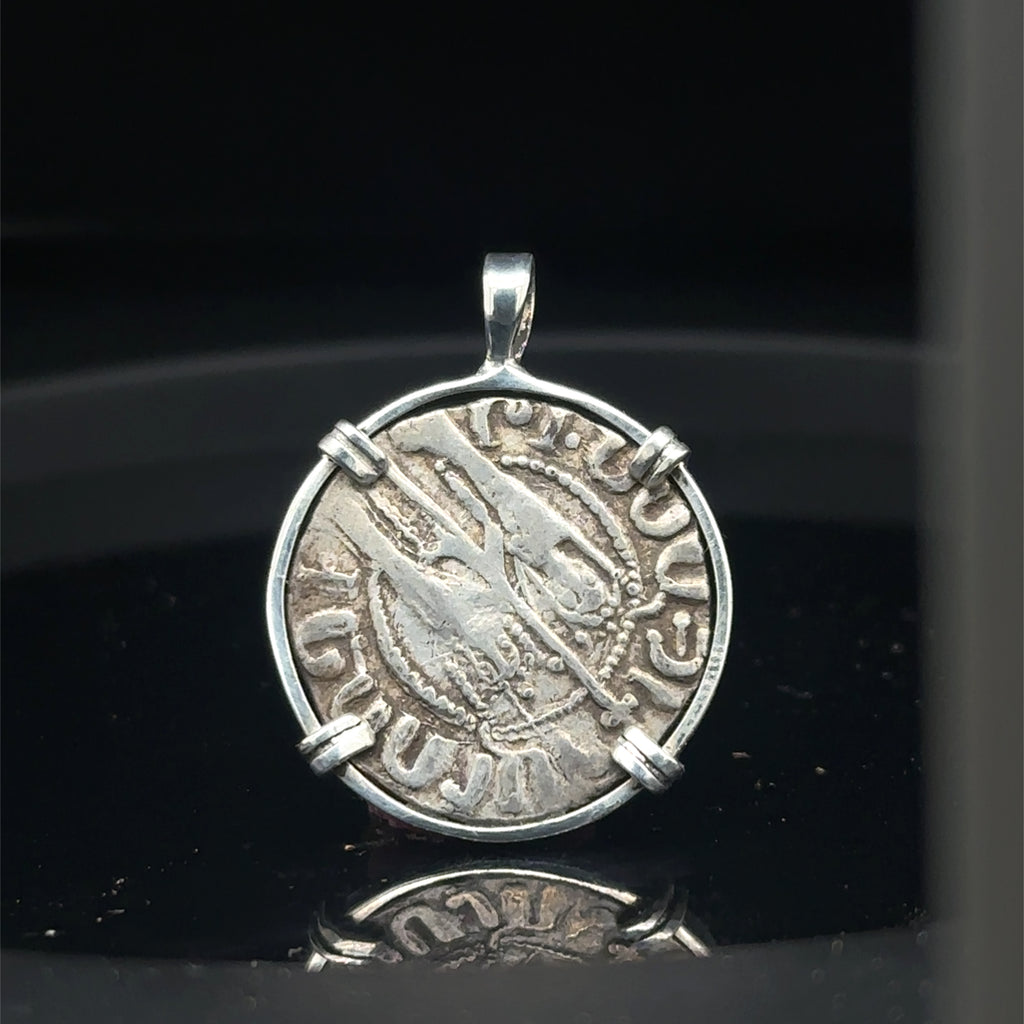 Genuine 13th Century Christian Lion And Cross Crusader coin in pendant
