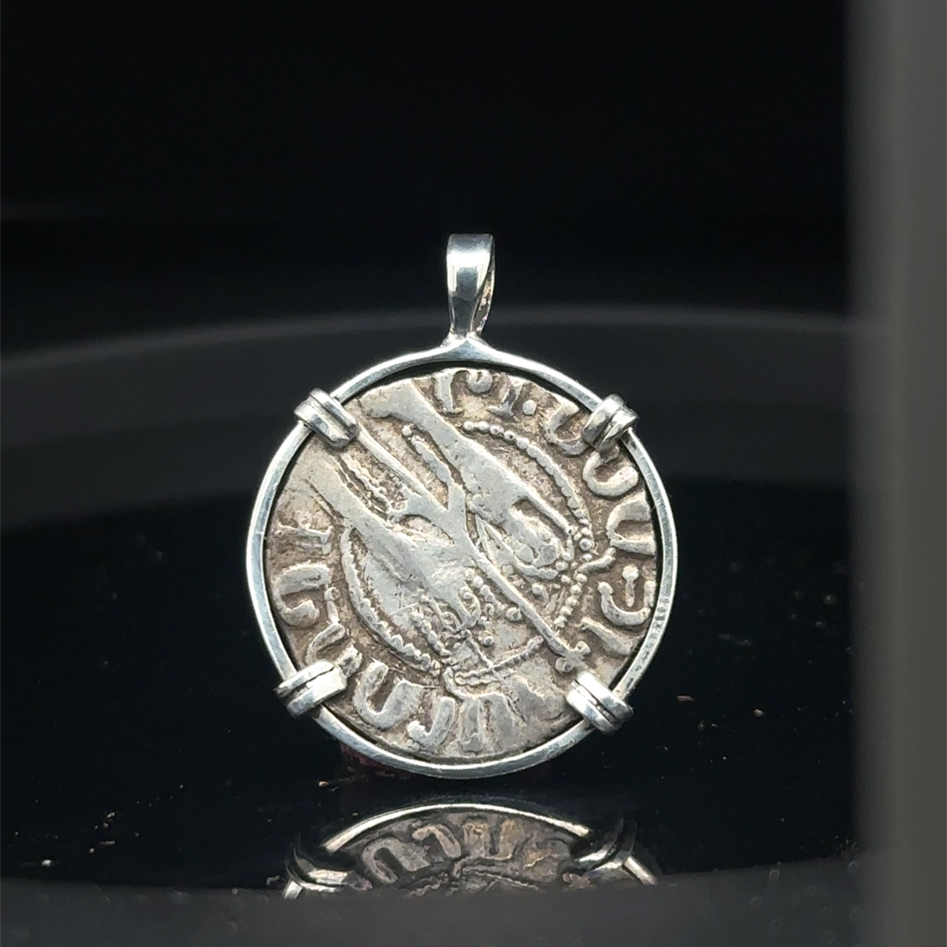 Genuine 13th Century Christian Lion And Cross Crusader coin in pendant
