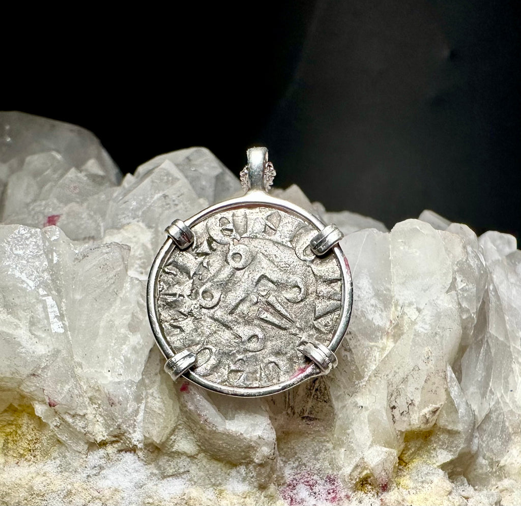 13th century Christian crusades coin in sterling silver