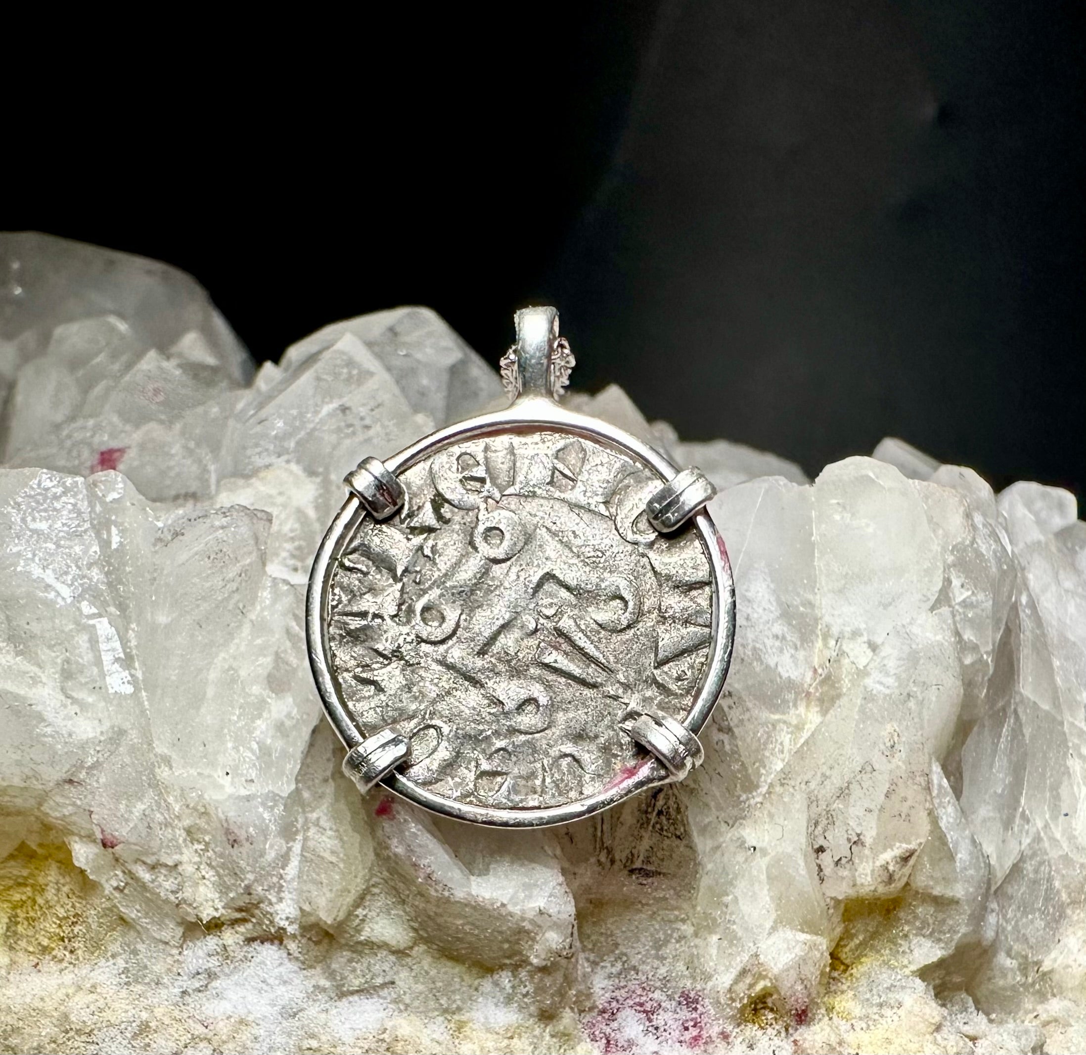 13th century Christian crusades coin in sterling silver