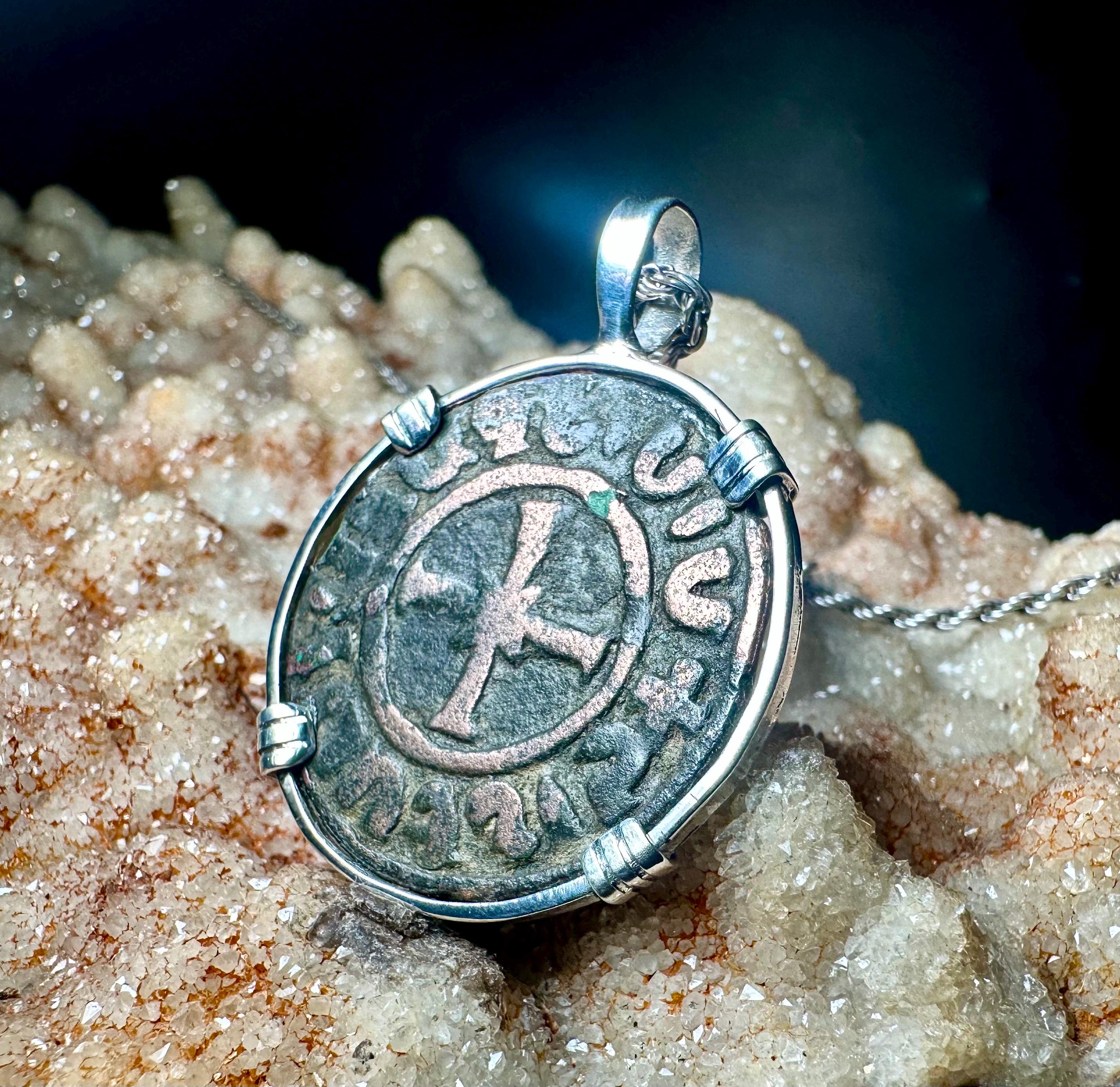 Genuine 13th Century Christian Cross Crusader coin in pendant