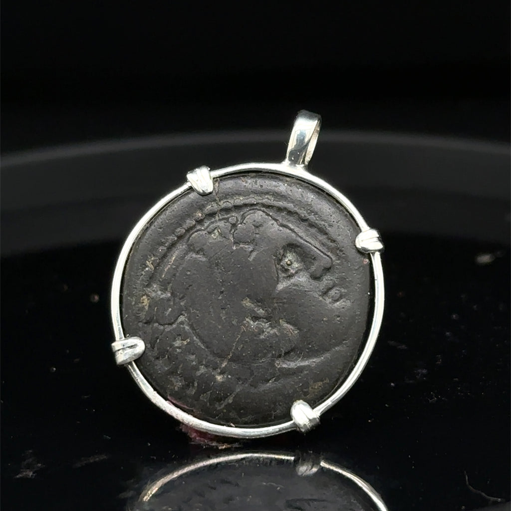 Alexander the Great coin in sterling silver pendant