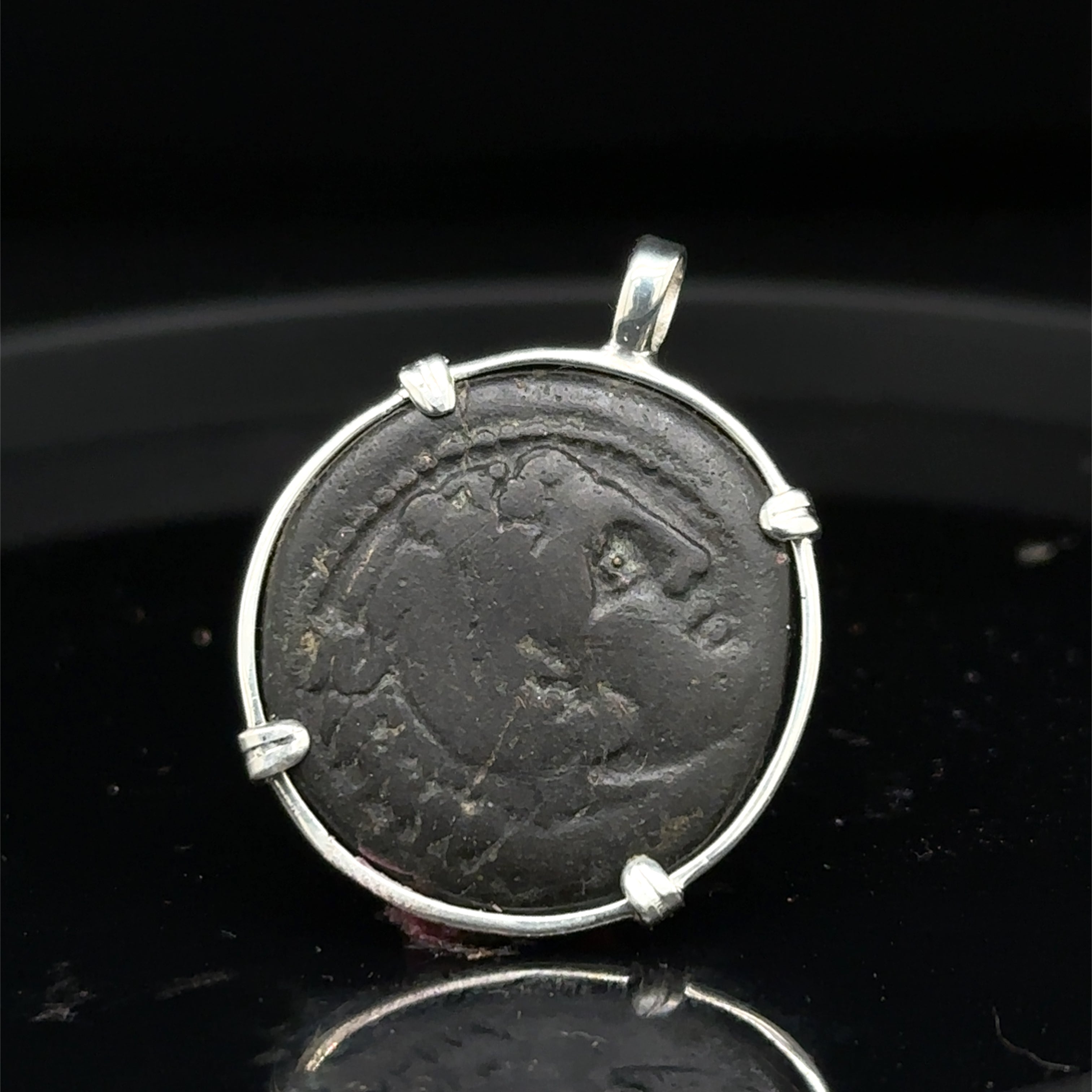 Alexander the Great coin in sterling silver pendant