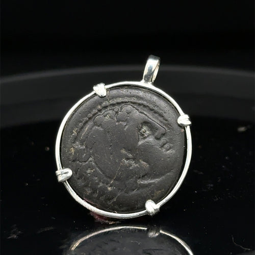 Alexander the Great coin in sterling silver pendant