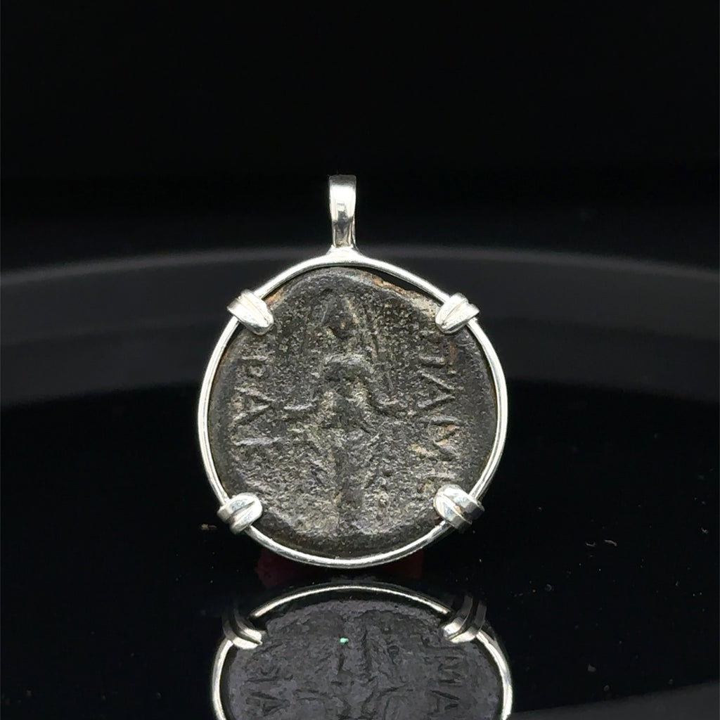 Ancient Greek Zeus and Artemis coin in sterling silver