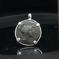 Ancient Greek Athena and owl coin in sterling silver pendant