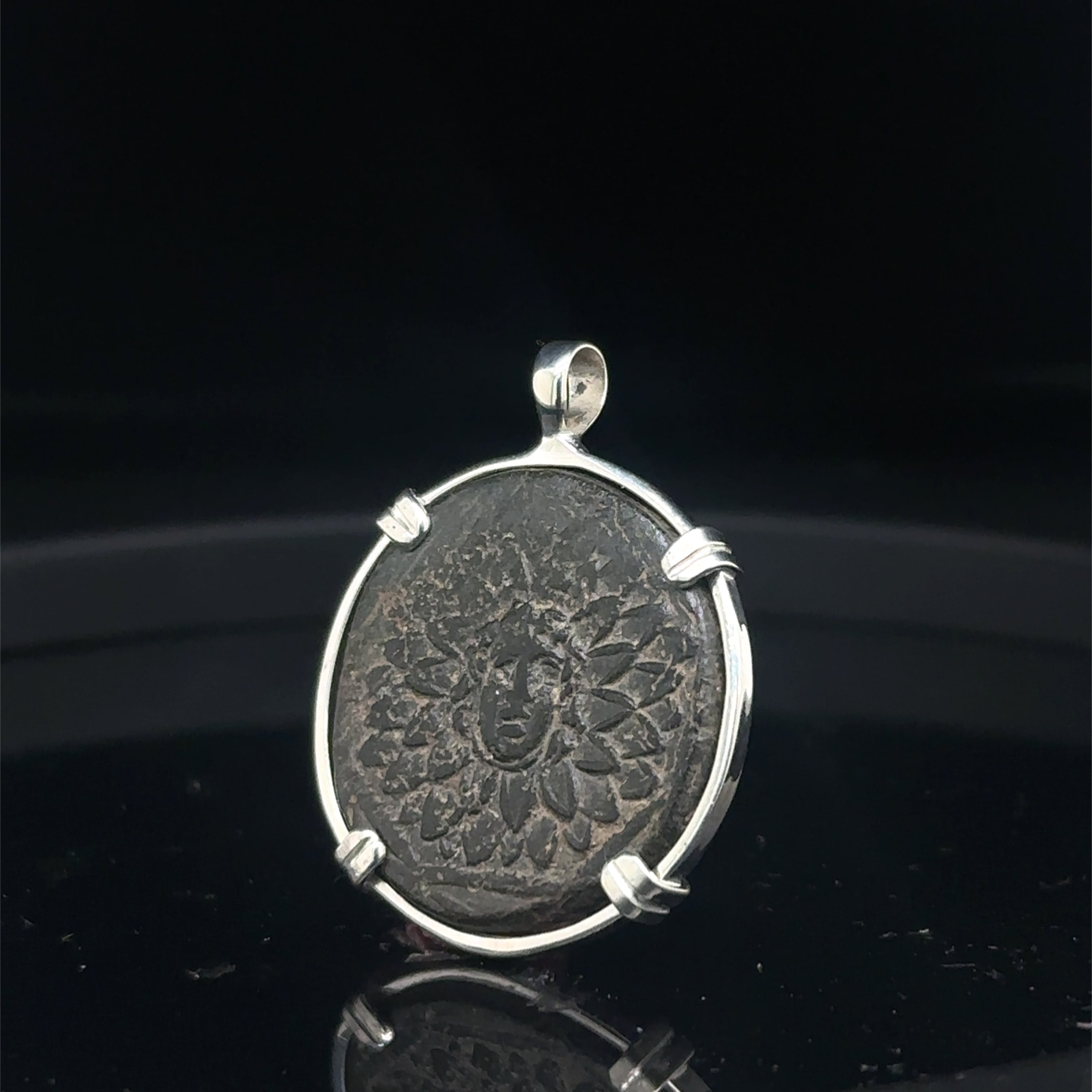 Ancient Greek Medusa and Nike in Sterling silver pendant