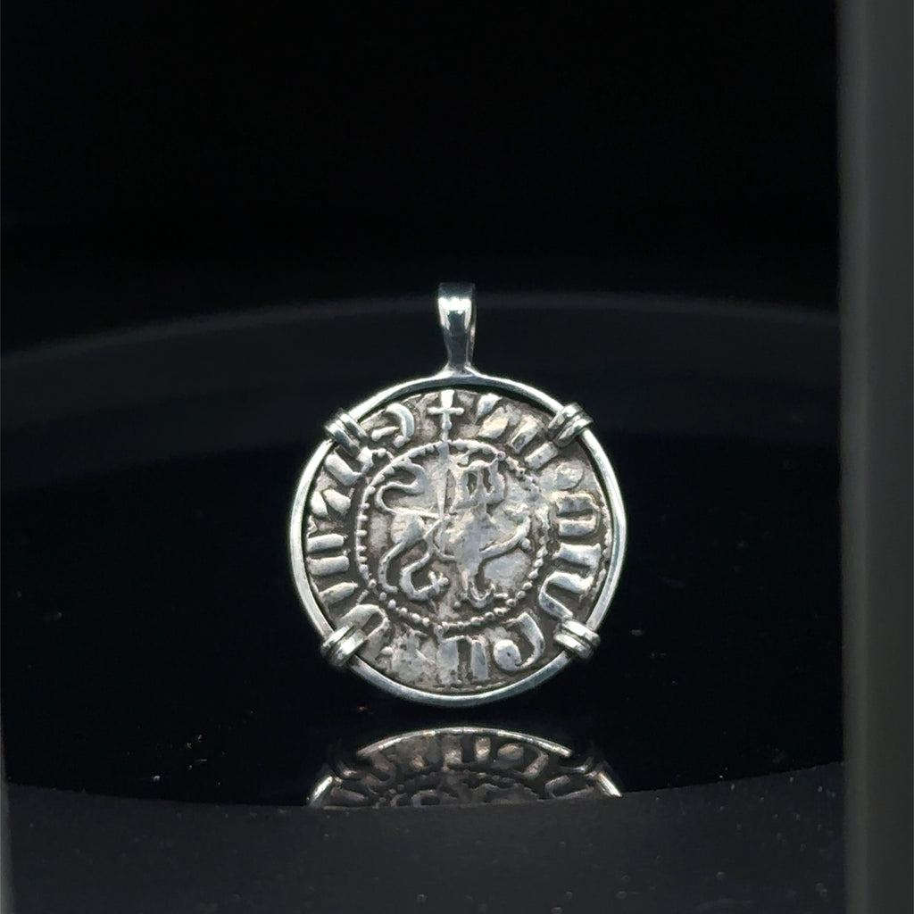 Genuine 13th Century Christian Lion And Cross Crusader coin in pendant