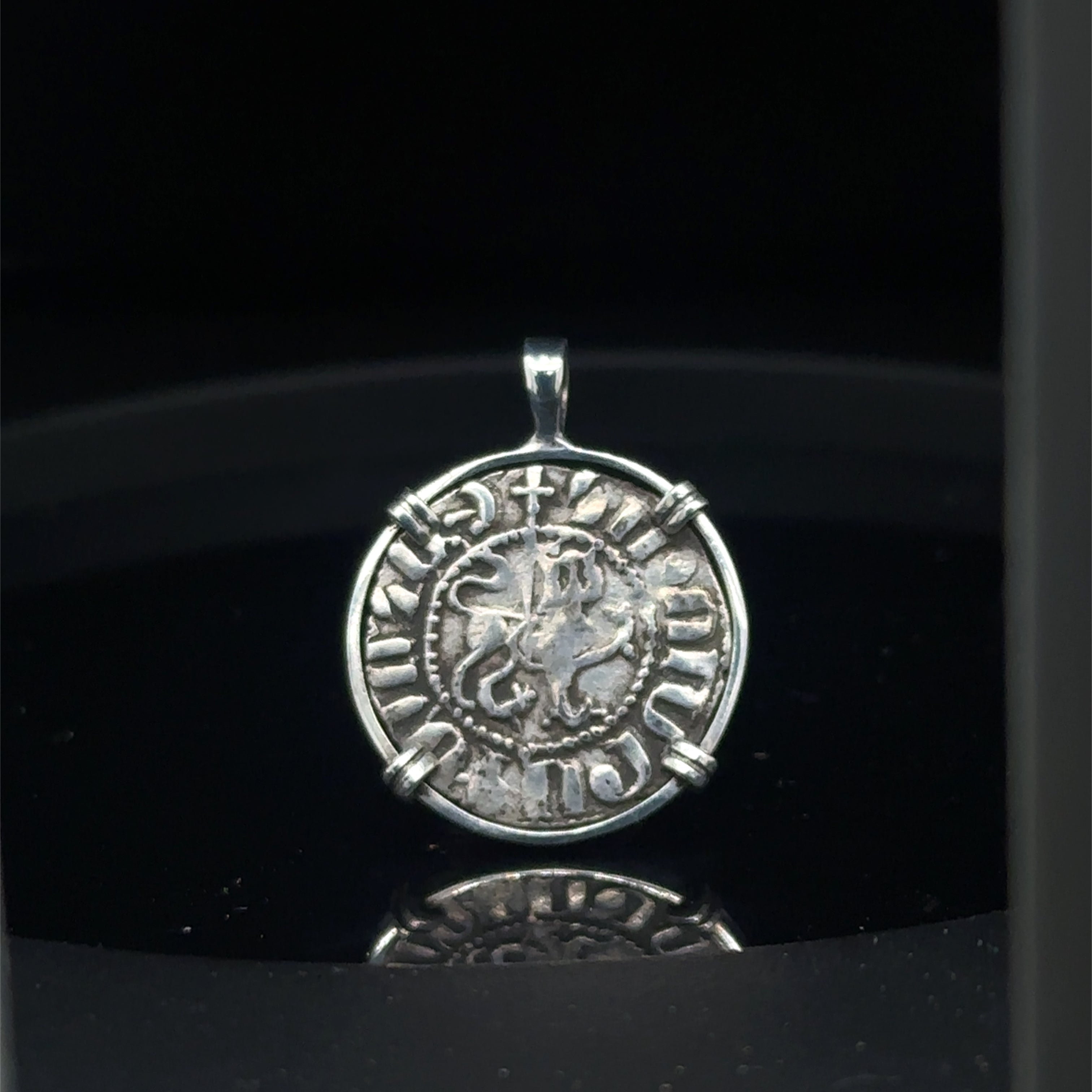 Genuine 13th Century Christian Lion And Cross Crusader coin in pendant