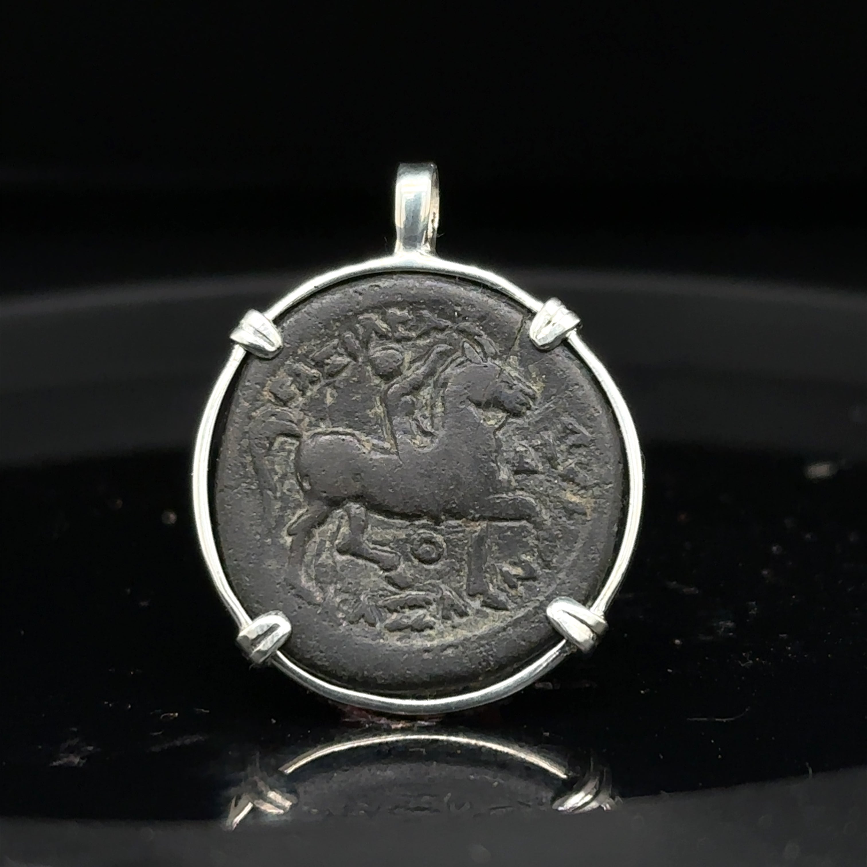 Alexander the Great coin in sterling silver pendant