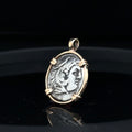 Alexander the Great silver Drachm in 14k yellow gold filled pendant
