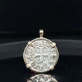 Medieval 13th century Christian Crusader Coin in 14k yellow gold filled pendant