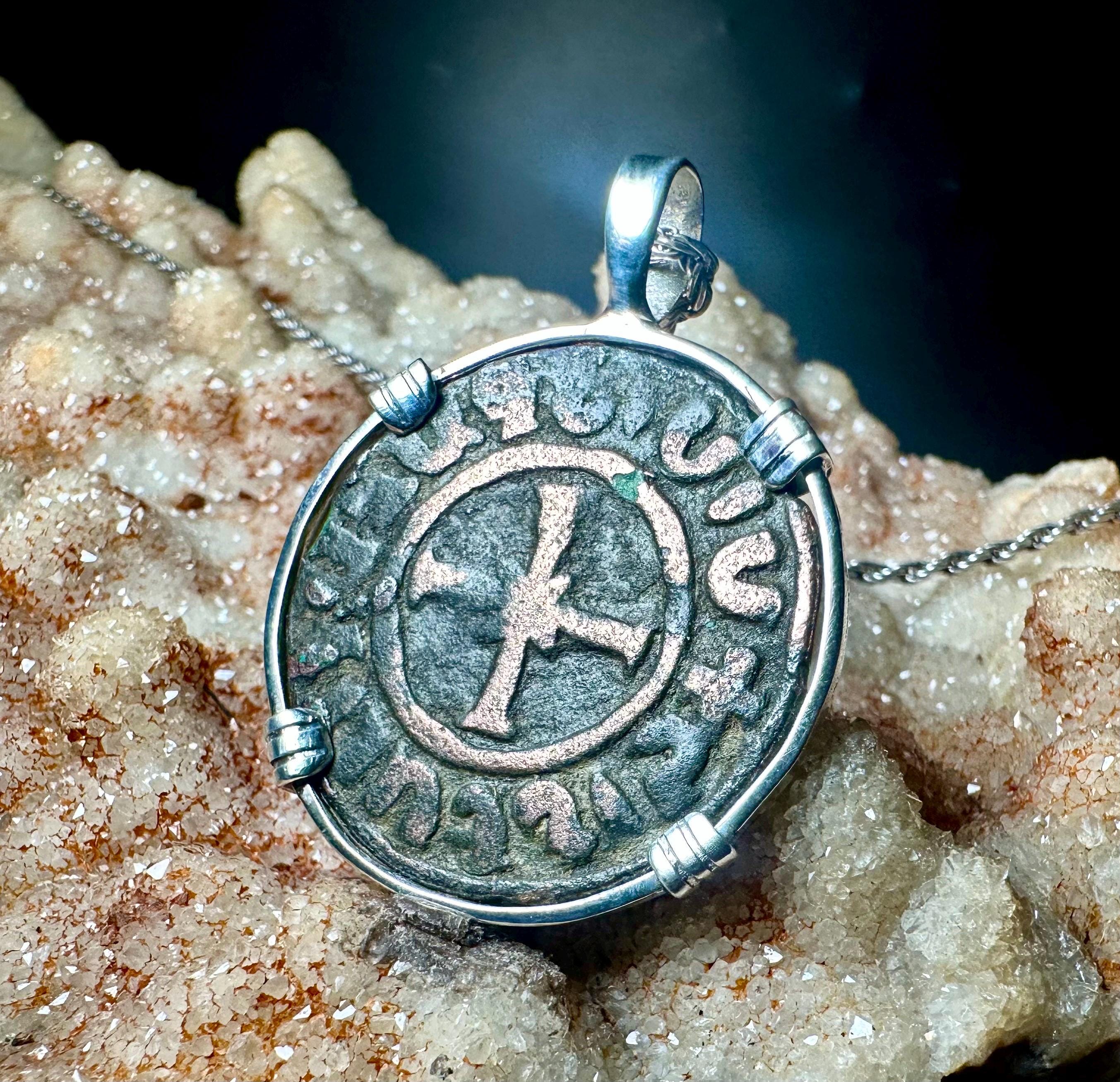 Genuine 13th Century Christian Cross Crusader coin in pendant