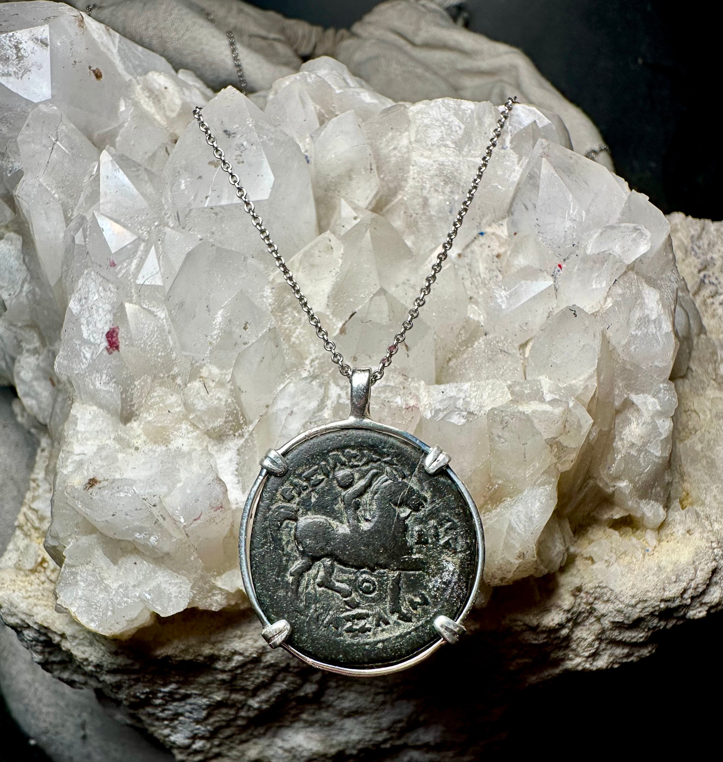 Alexander the Great coin in sterling silver pendant