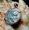 Genuine Alexander the Great Drachm in 14k yellow gold filled Pendant