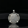 Medieval Italian Christian Lion and St Mark coin in sterling silver pendant