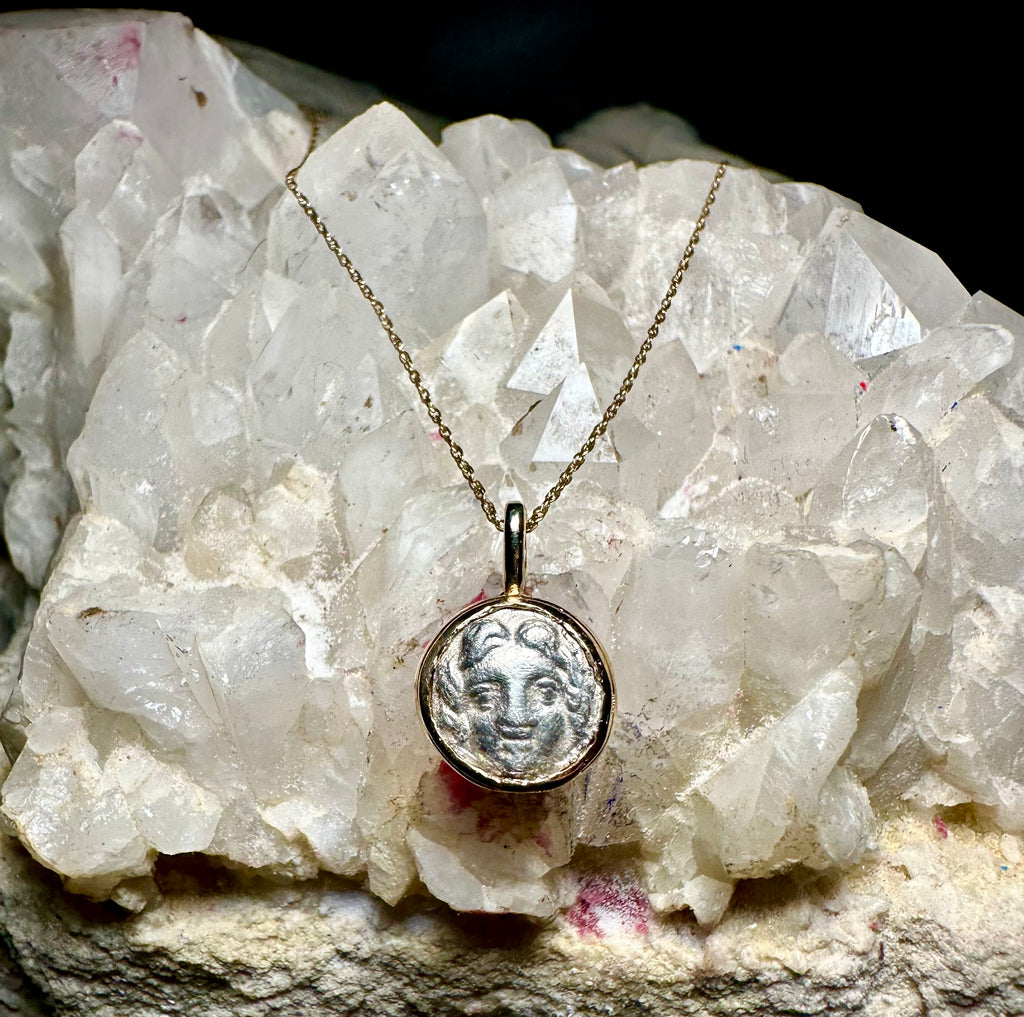 Ancient Greek Medusa and Athena silver