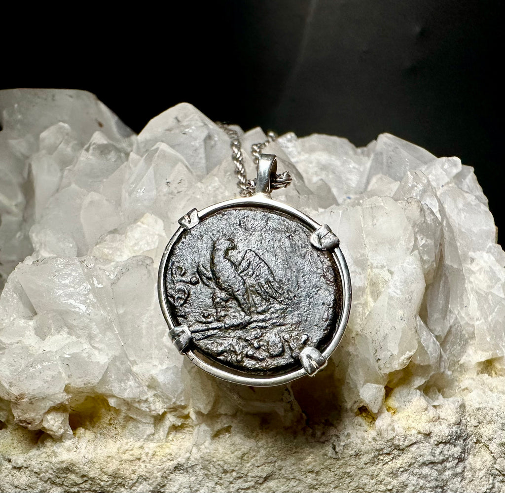 Genuine 1st century BC Ancient Greek Zeus coin pendant