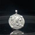 Ancient Greek Alexander the Great silver Drachm in sterling silver pendant