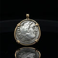 Ancient Greek Alexander the Great Drachm in 14k yellow gold filled Pendant