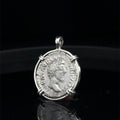 Ancient Roman Empeor Marcus Aurelius silver denarius in sterling silver pendant