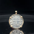 Medieval 12th century Templar Christian Crusader Coin in 14k yellow gold filled pendant