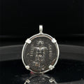 Ancient Greek Armor and Athena coin in sterling silver pendant