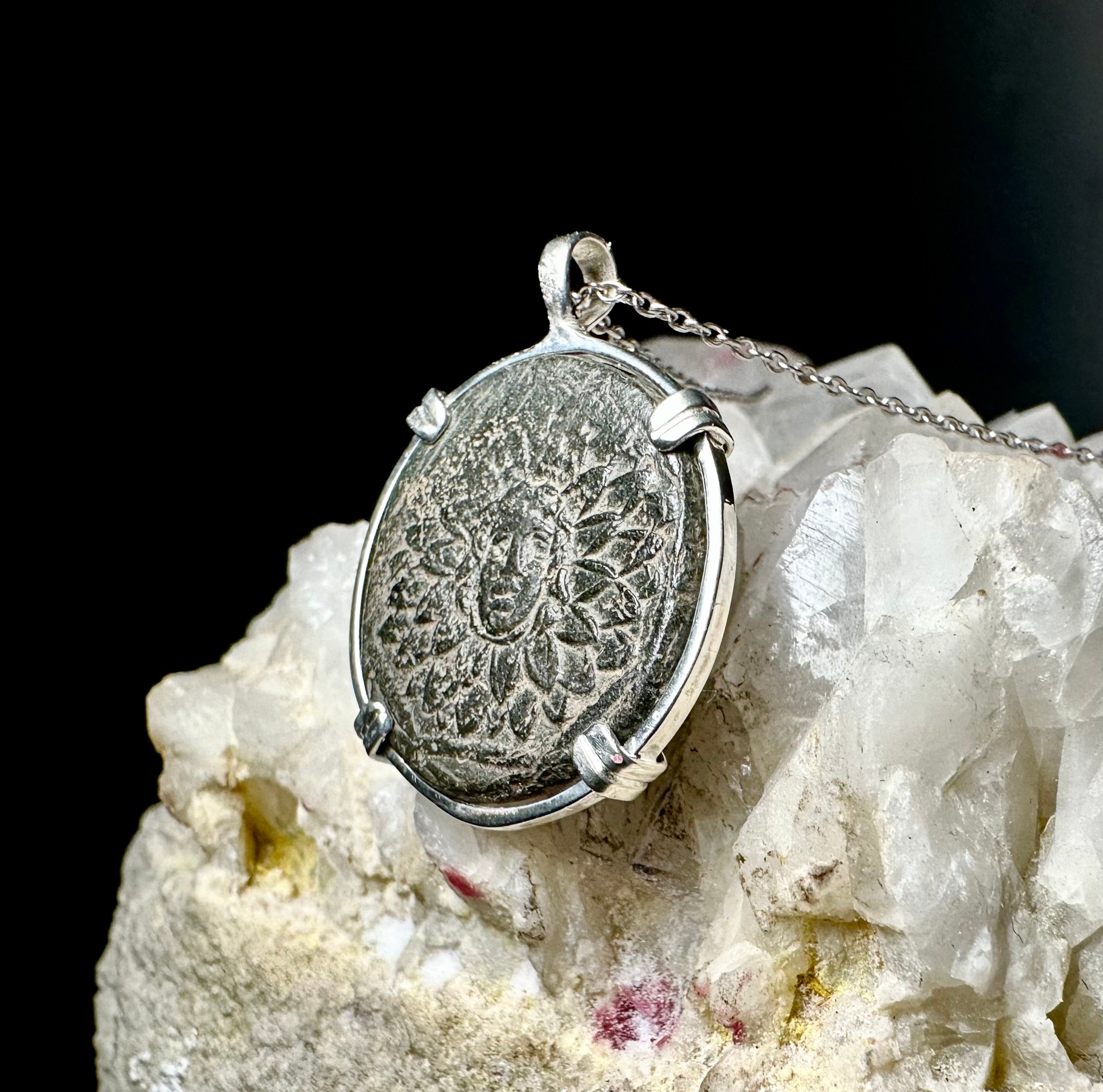 Ancient Greek Medusa and Nike in Sterling silver pendant