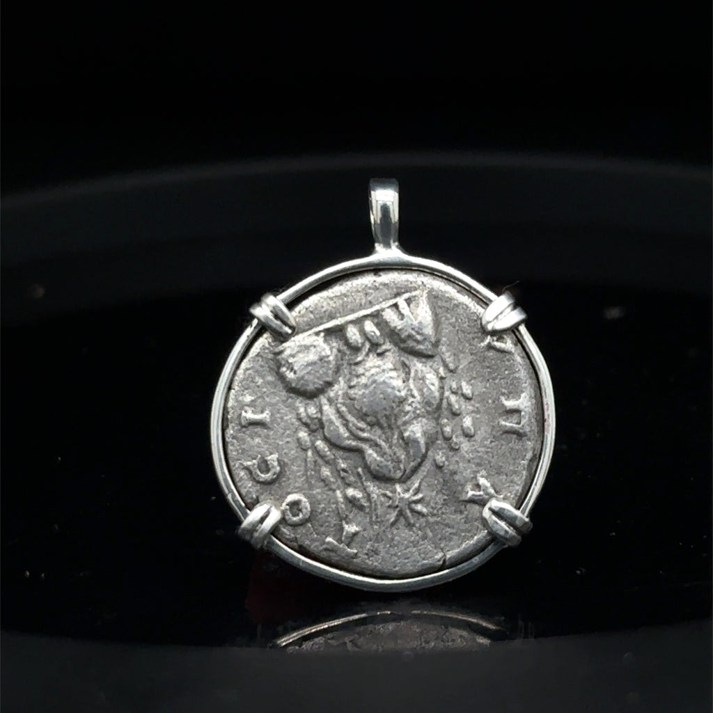 Marcus Aurelius silver Didrachm in sterling silver pendant