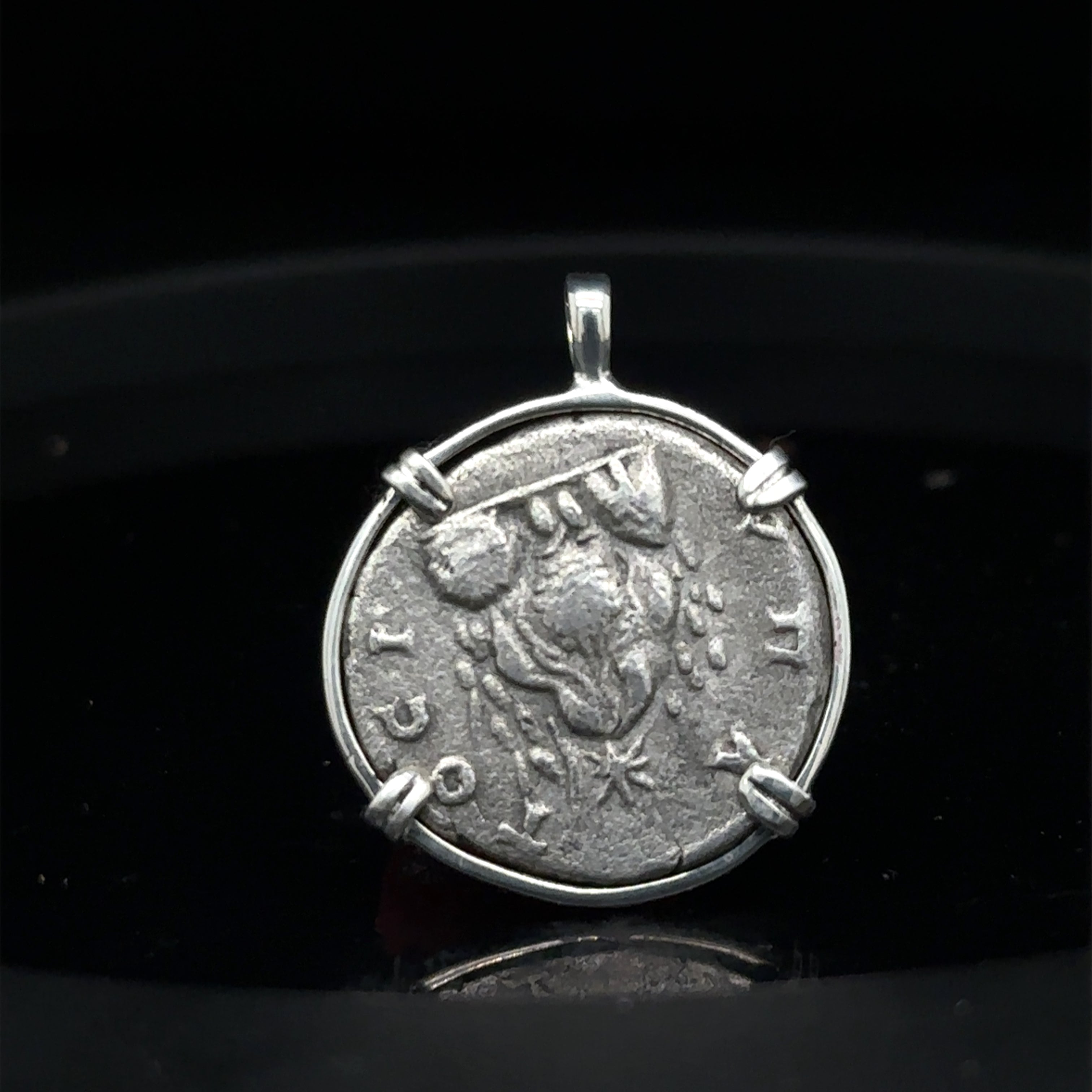 Marcus Aurelius silver Didrachm in sterling silver pendant