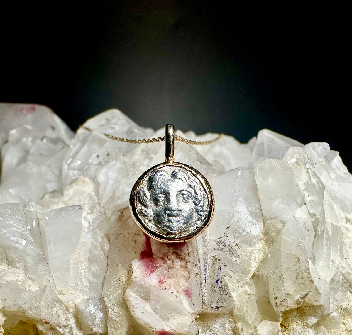 Ancient Greek Medusa and Athena silver