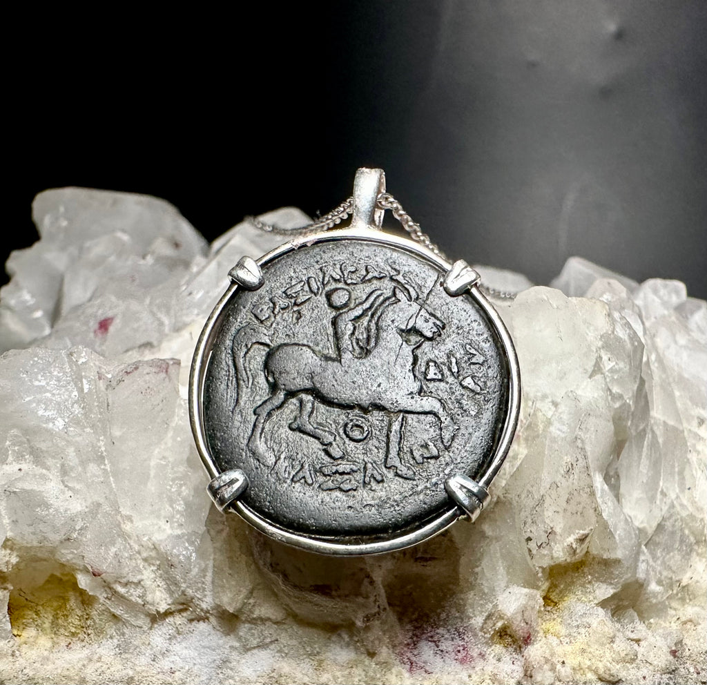 Alexander the Great coin in sterling silver pendant