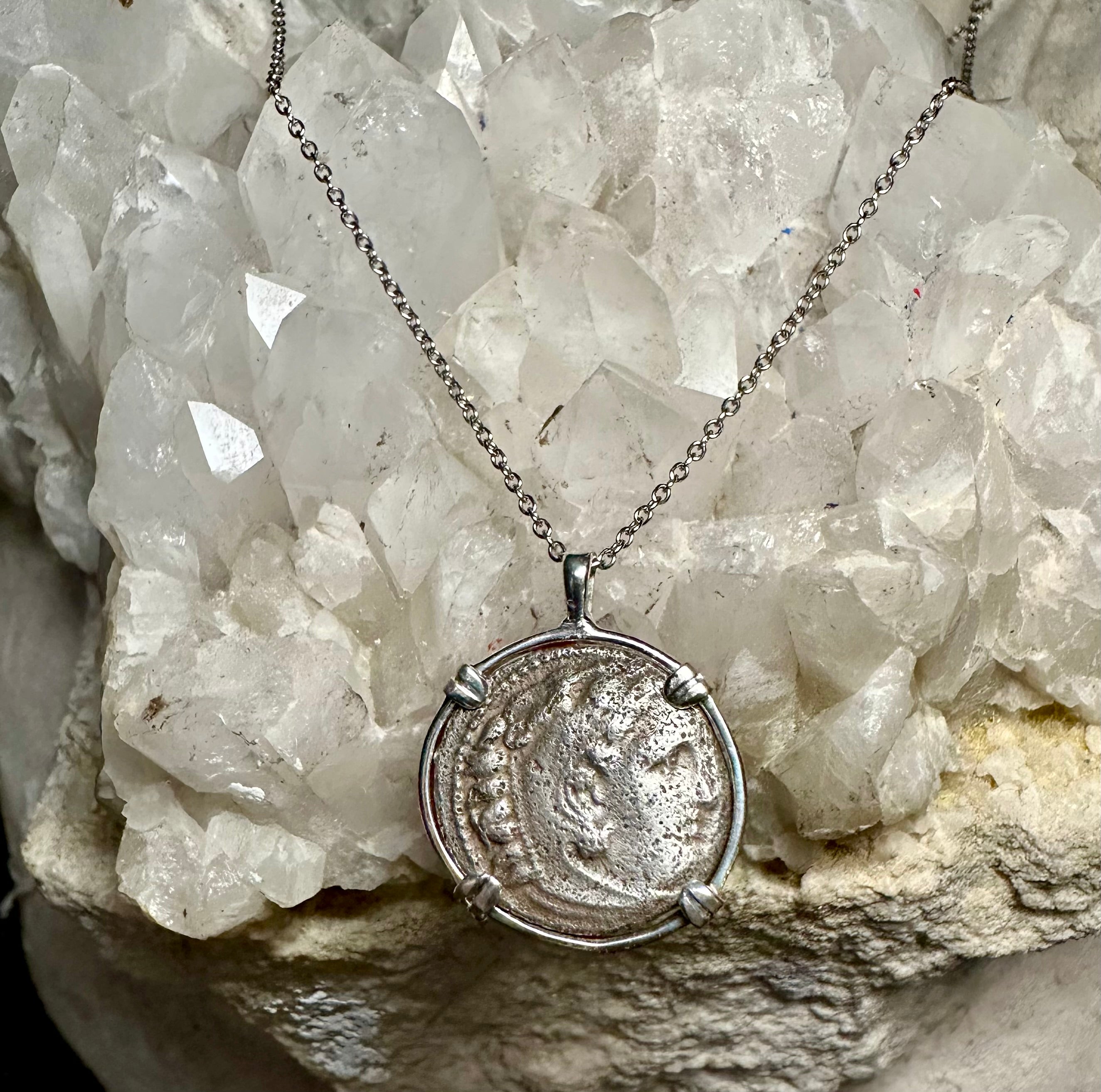 Alexander the Great in sterling silver pendant