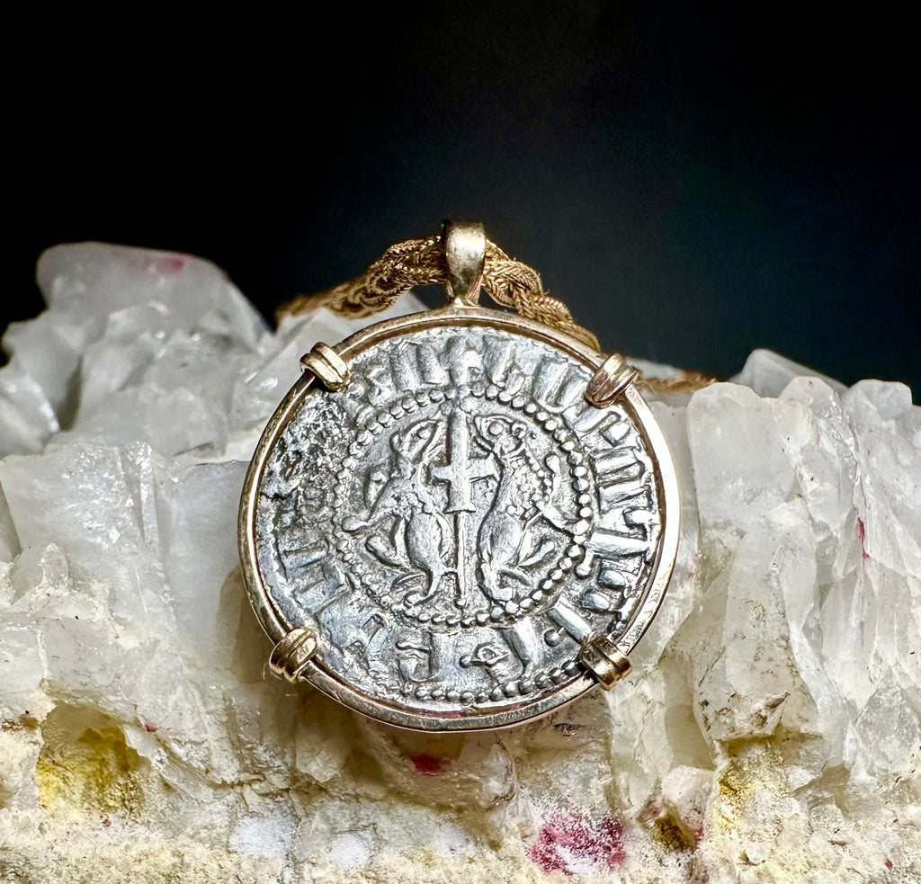 Medieval 12th Century Silver Christian Crusader coin “By the Will of God” inscription
