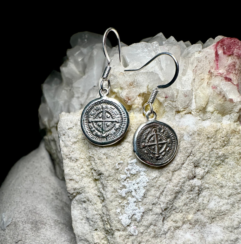 12th century Holy Roman Empire silver coin earrings