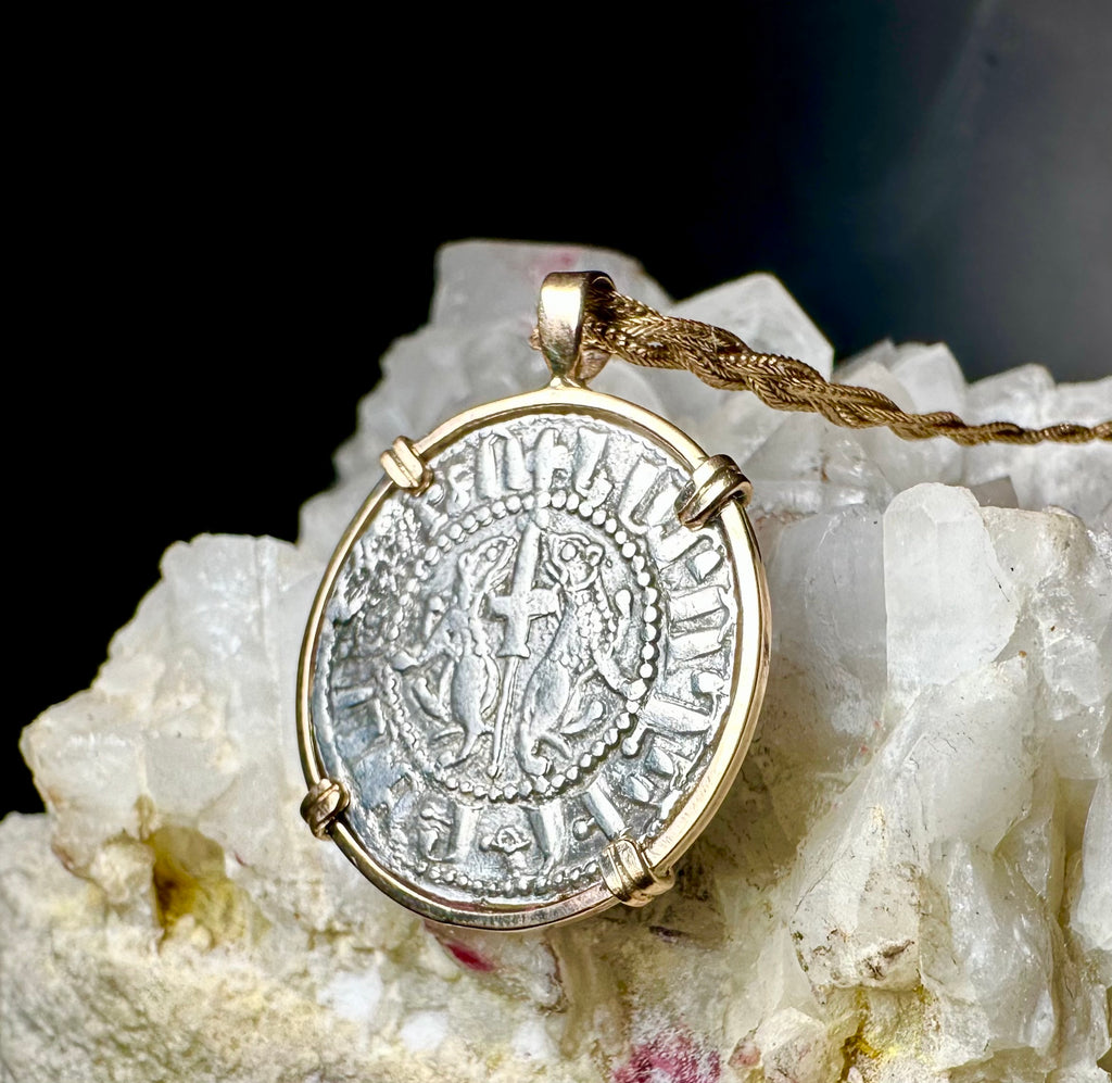 Medieval 12th Century Silver Christian Crusader coin “By the Will of God” inscription