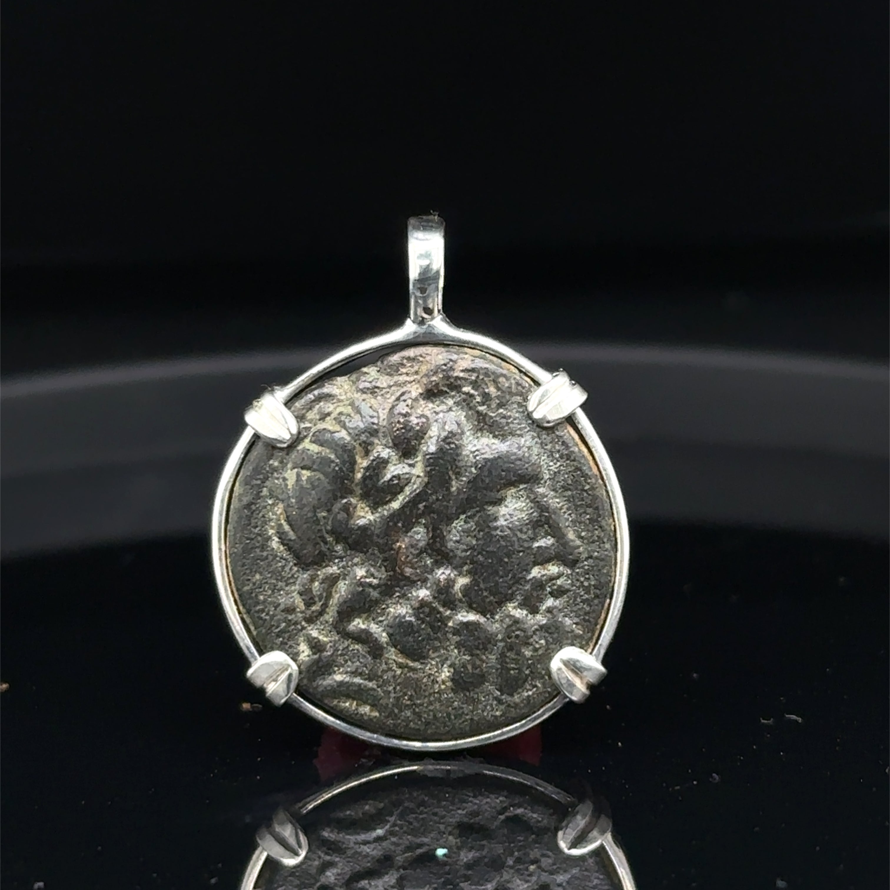 Ancient Greek Zeus and Artemis coin in sterling silver