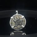 Ancient Greek Tyche (goddess of luck) and Athena coin in sterling silver