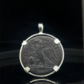 Ancient Egyptian Eagle and Zeus Ammon coin in sterling silver