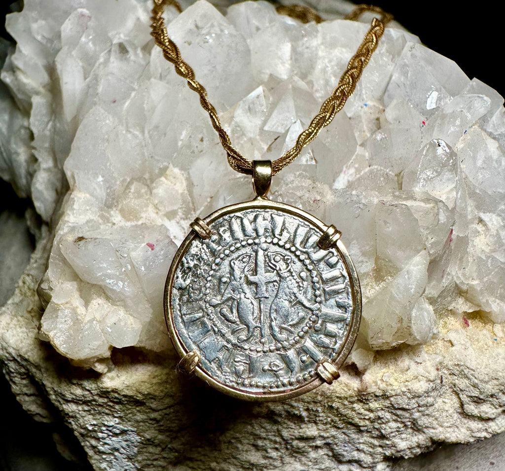 Medieval 12th Century Silver Christian Crusader coin “By the Will of God” inscription