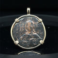 10th century Byzantine Jesus Christ coin in 14k yellow gold filled pendant “Jesus Christ King of Kings”