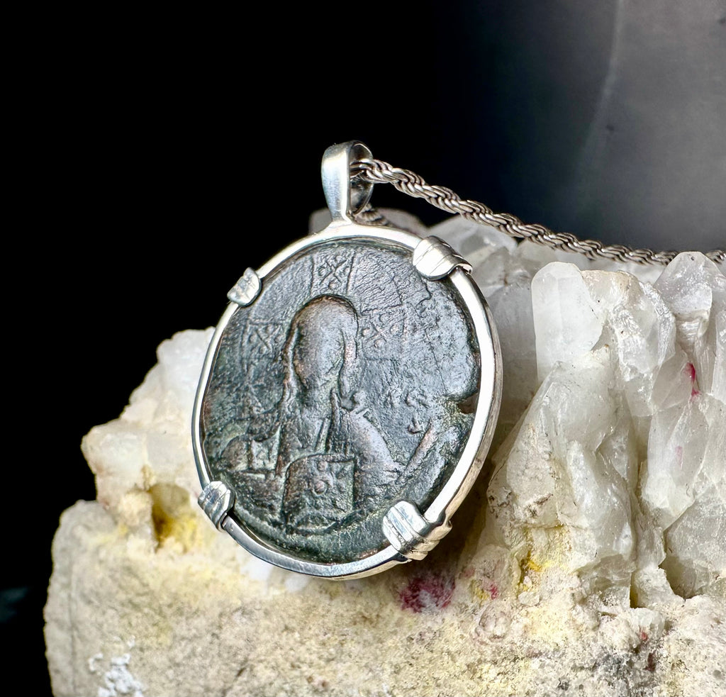 Byzantine Jesus Christ “Jesus Christ King of kings” inscription coin in sterling silver pendant