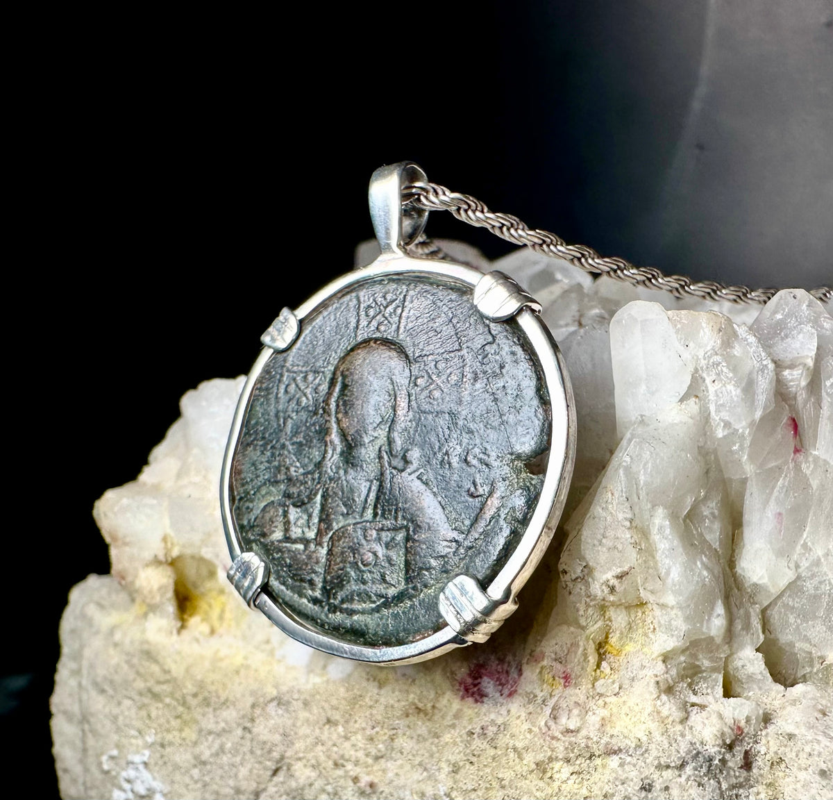 Byzantine Jesus Christ “Jesus Christ King of kings” inscription coin in sterling silver pendant