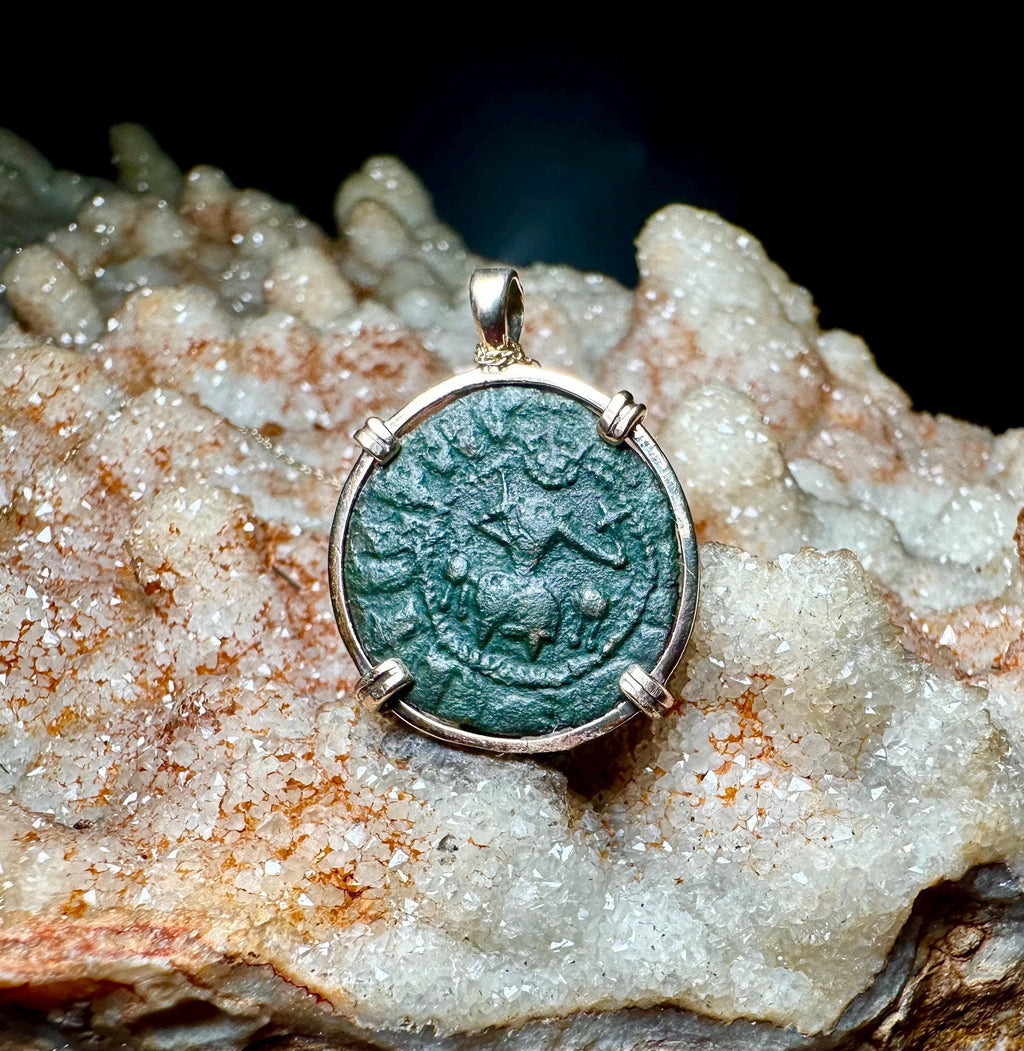 Genuine 13th century Christian Crusader Coin in 14k yellow gold filled Pendant