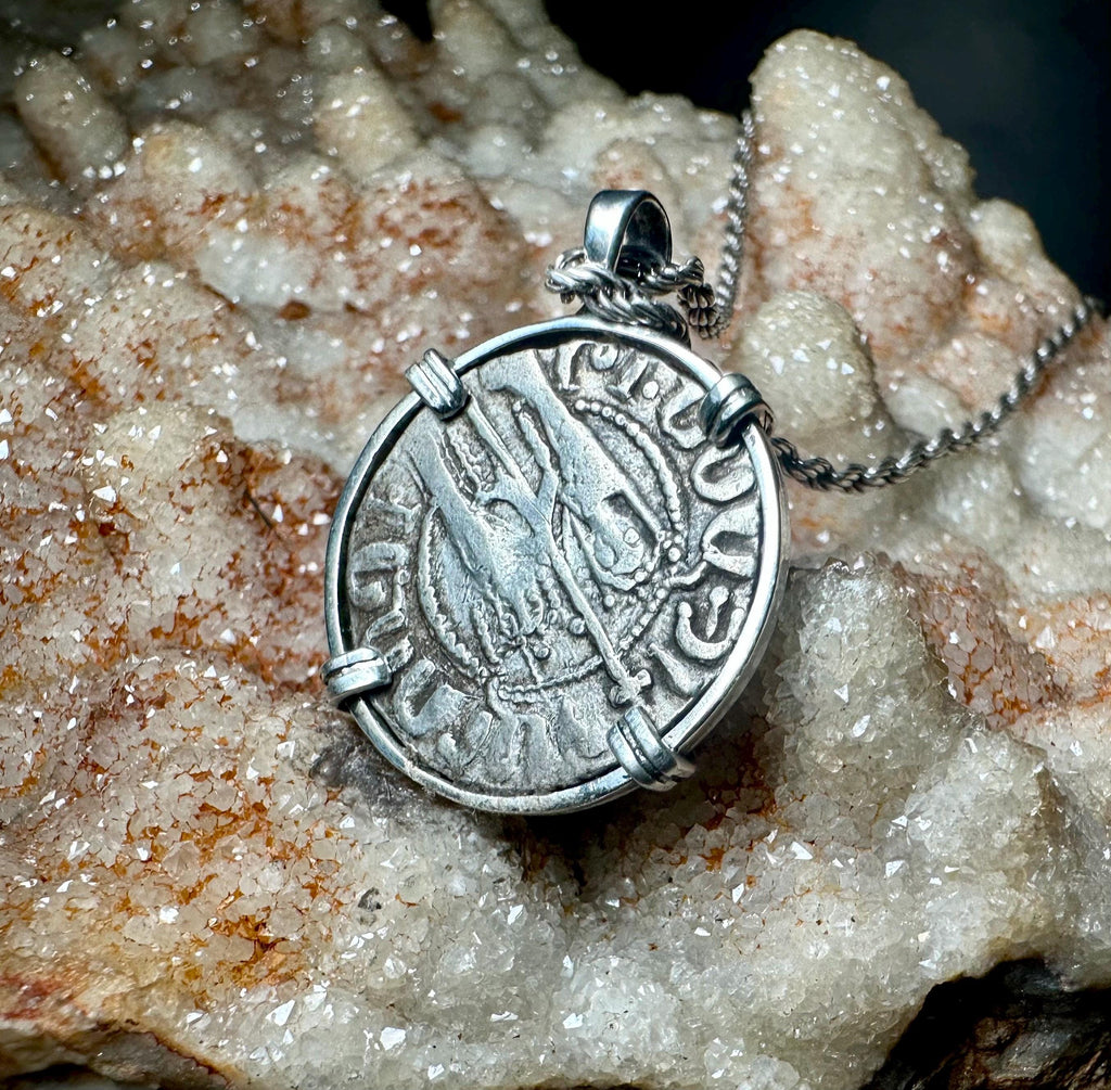 Genuine 13th Century Christian Lion And Cross Crusader coin in pendant