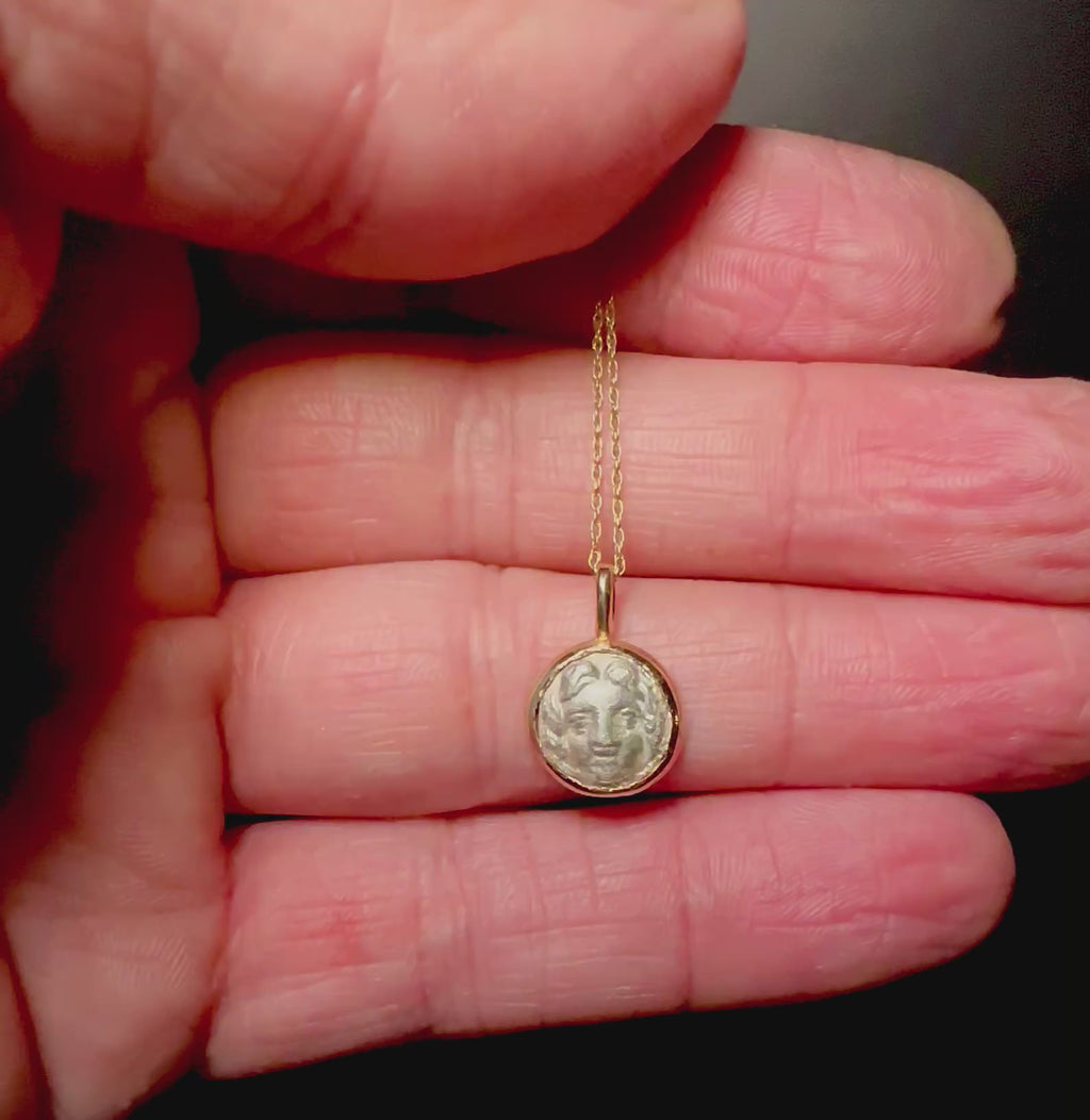 Ancient Greek Medusa and Athena silver
