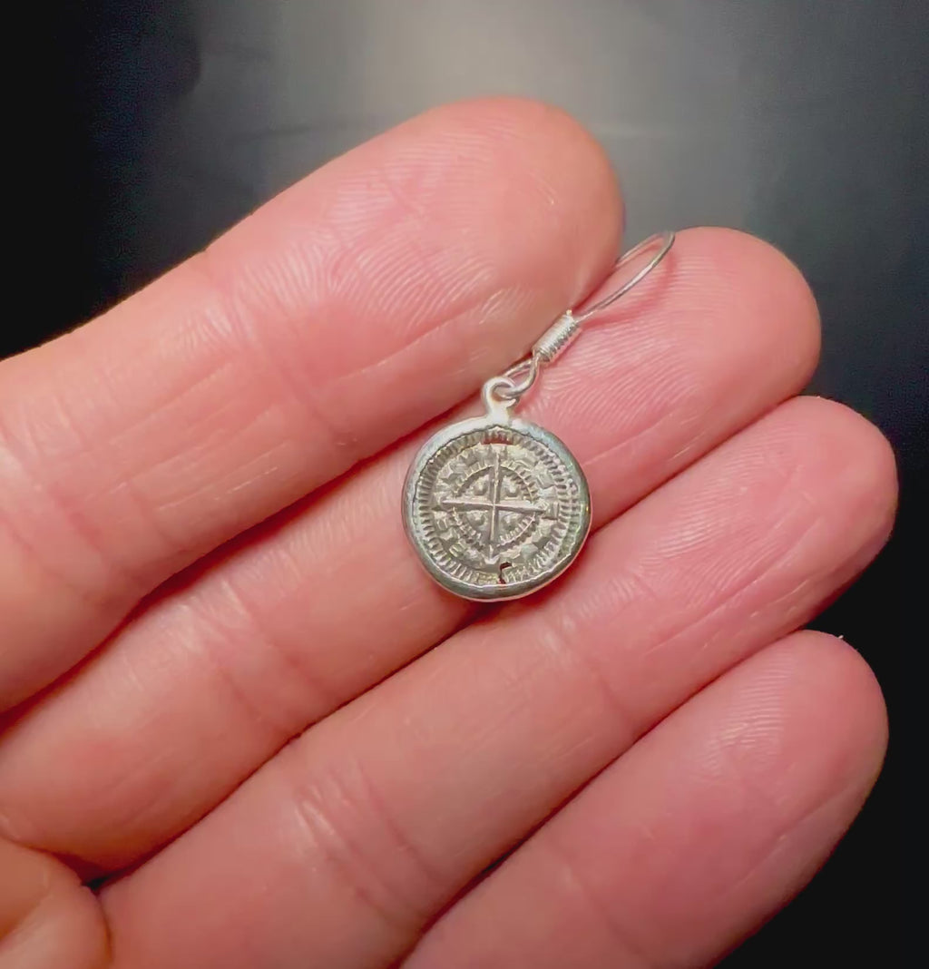 12th century Holy Roman Empire silver coin earrings